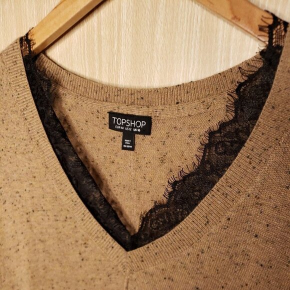 Topshop Womens Oversized V Neck Tunic Sweater 12 - Picture 4 of 8